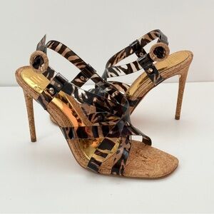 JLO Jennifer Lopez Zebra Print Fren Sandal, Size 8